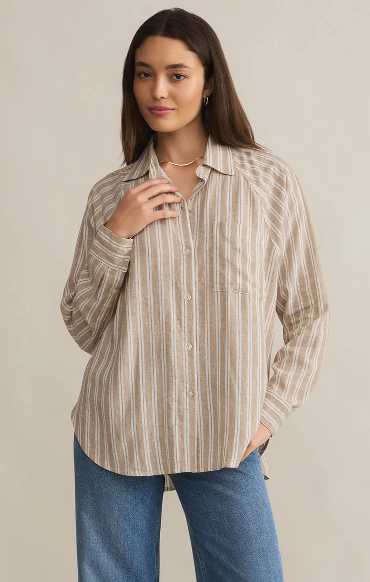 ZSUPPLY The Perfect Linen Stripe Top