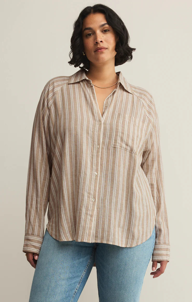 ZSUPPLY The Perfect Linen Stripe Top