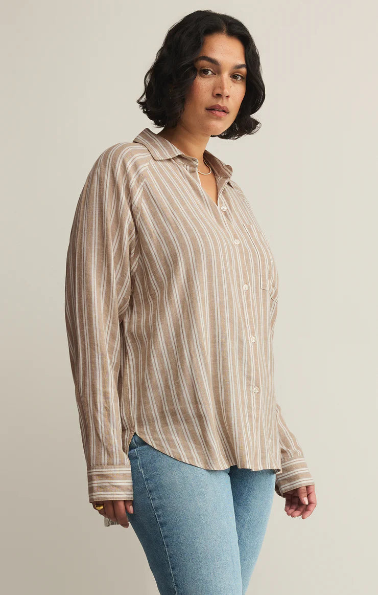 ZSUPPLY The Perfect Linen Stripe Top