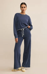 Load image into Gallery viewer, ZSUPPLY Circut Knit Denim Sweatshirt
