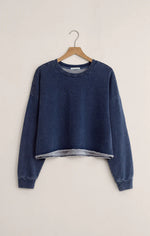 Load image into Gallery viewer, ZSUPPLY Circut Knit Denim Sweatshirt
