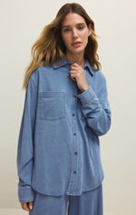Load image into Gallery viewer, ZSUPPLY Reese Jersey Denim Button Up
