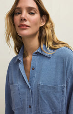Load image into Gallery viewer, ZSUPPLY Reese Jersey Denim Button Up

