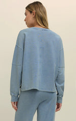 Load image into Gallery viewer, ZSUPPLY Delphine Knit Denim Sweatshirt

