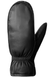 Black leather ladies mittens on a transparent background