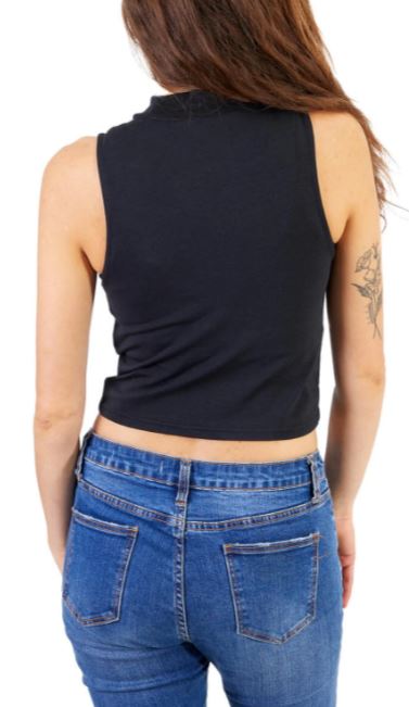 SILVER JEANS Ladies Mock Neck Sleeveless Knit Top