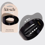Load image into Gallery viewer, Black hair clip with 'kit-sch' packaging on a light gray background
