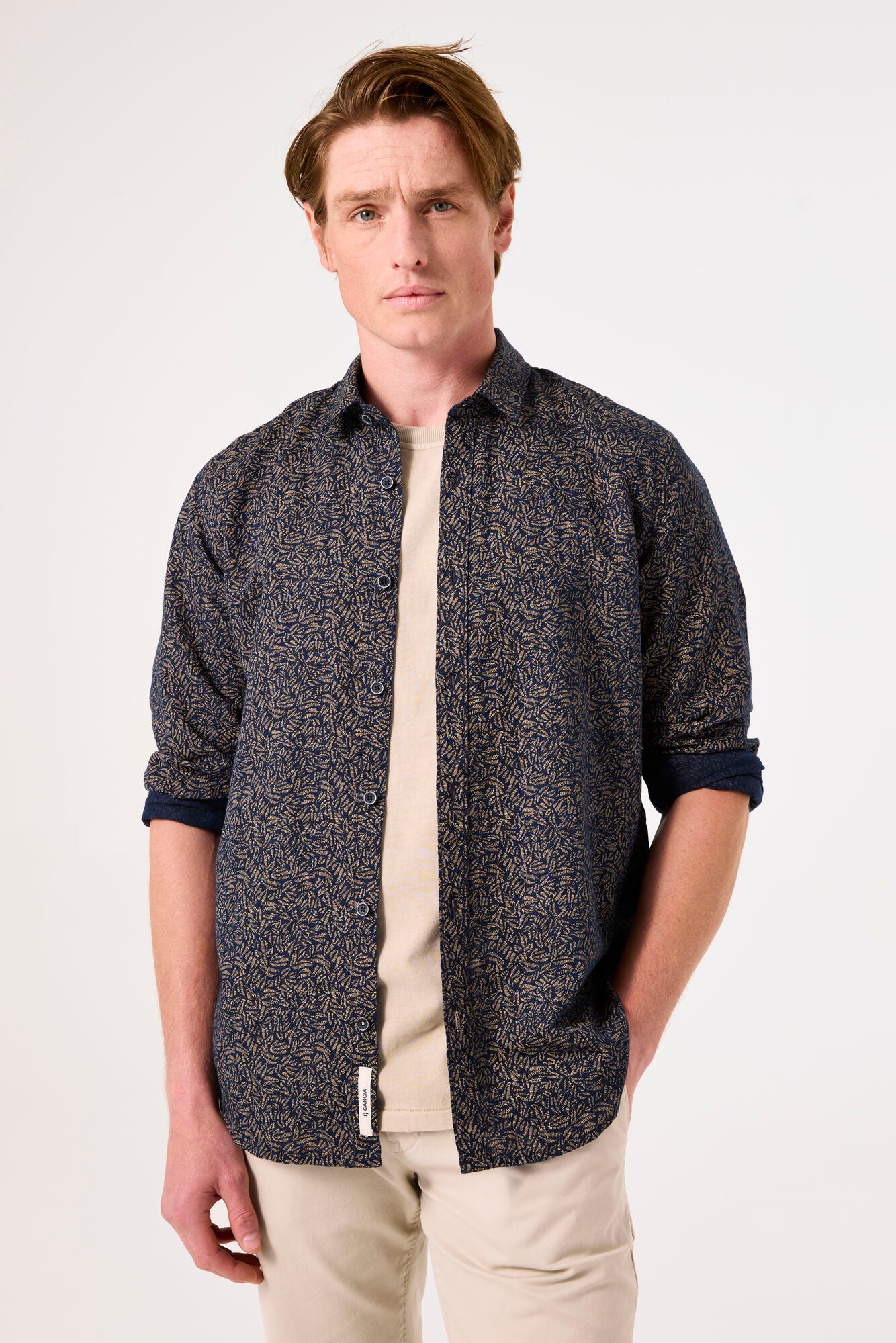 GARCIA Printed Button Down Shirt