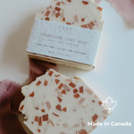 Load image into Gallery viewer, Terrazzo-patterned soap bars with 'Made in Canada' label on a white background
