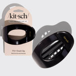 Load image into Gallery viewer, Black hair clip with 'kit-sch' branding on a light gray background
