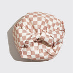 Load image into Gallery viewer, KITSCH Satin Lined Flexi Shower Cap - Terracotta Checker

