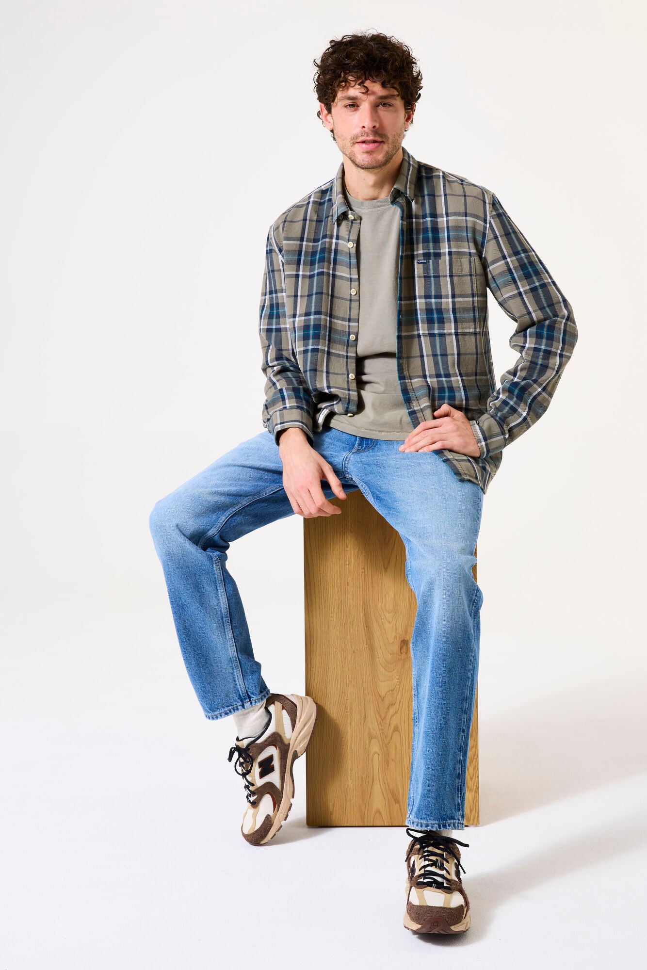 GARCIA Men's Checked Long Sleeve Shirt