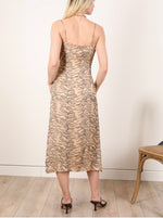 Load image into Gallery viewer, SEE U SOON Beige Animal Print Cami Dress
