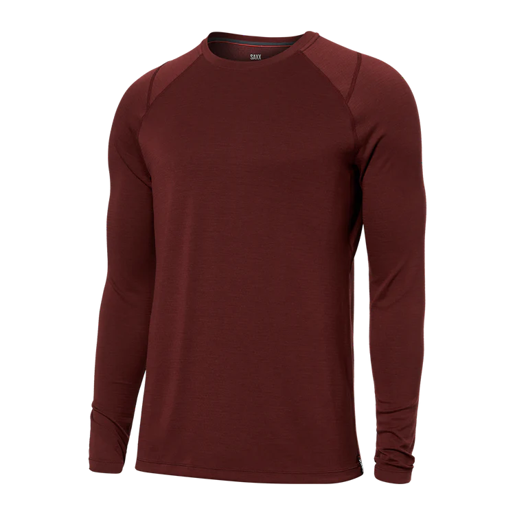 SAXX Roast Master Long Sleeve Crew-Dark Brick