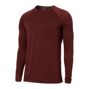 SAXX Roast Master Long Sleeve Crew-Dark Brick