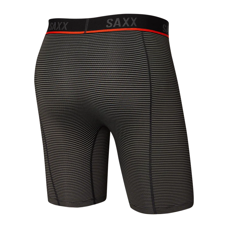 SAXX Kinetic Mesh Long Boxer Brief-Grey Feed Stripe