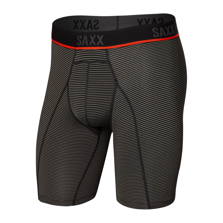 SAXX Kinetic Mesh Long Boxer Brief-Grey Feed Stripe