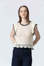 Load image into Gallery viewer, SEE U SOON Crochet Knit Top
