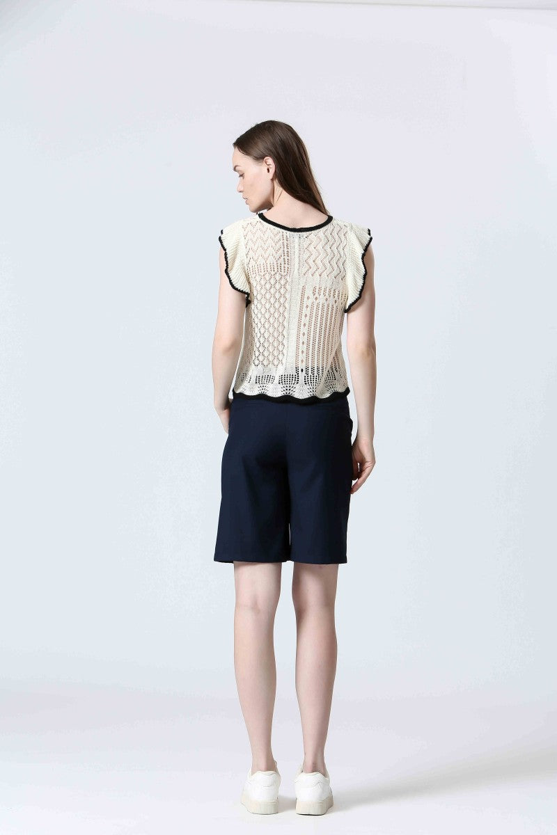 SEE U SOON Crochet Knit Top