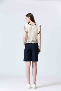 SEE U SOON Crochet Knit Top