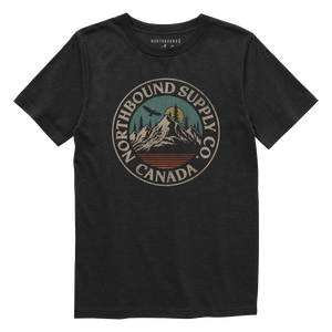 Black t-shirt with Northbound Supply Co. logo on a white background