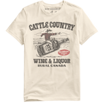 Load image into Gallery viewer, Beige t-shirt with 'Cattle Country Wine &amp; Liquor' graphic design on a white background
