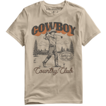 Load image into Gallery viewer, Beige t-shirt with 'Cowboy Country Club' graphic design on a white background
