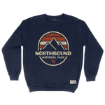 Load image into Gallery viewer, Navy blue sweatshirt with 'Northbound National Park' logo on a white background
