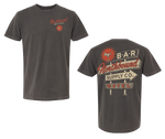 Load image into Gallery viewer, Gray t-shirt with vintage-style graphics and text on a white background
