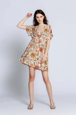 Load image into Gallery viewer, SEE U SOON Beige Floral Mini Dress

