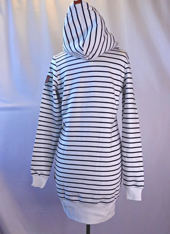 WANAKOME Carmend Hoodie Dress - Ivory Stripe