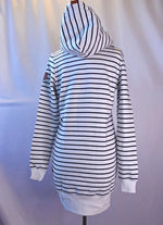 Load image into Gallery viewer, WANAKOME Carmend Hoodie Dress - Ivory Stripe
