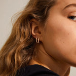 Load image into Gallery viewer, PILGRIM Etka Pearl Huggie Hoop Earrings
