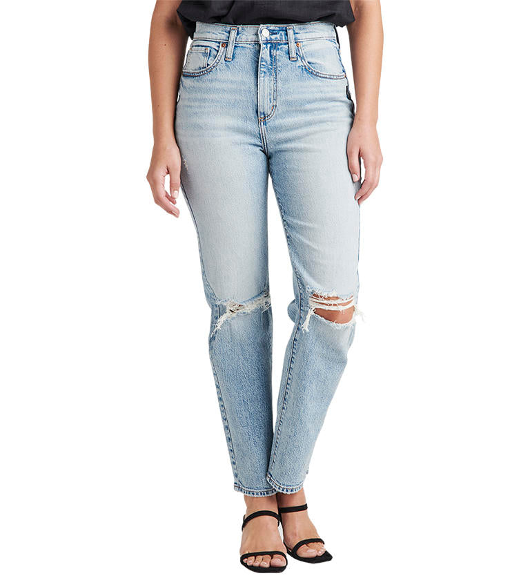 SILVER JEANS Highly Desirable Straight Leg Distressed Knees