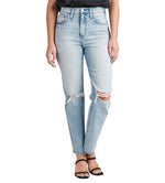 Load image into Gallery viewer, SILVER JEANS Highly Desirable Straight Leg Distressed Knees
