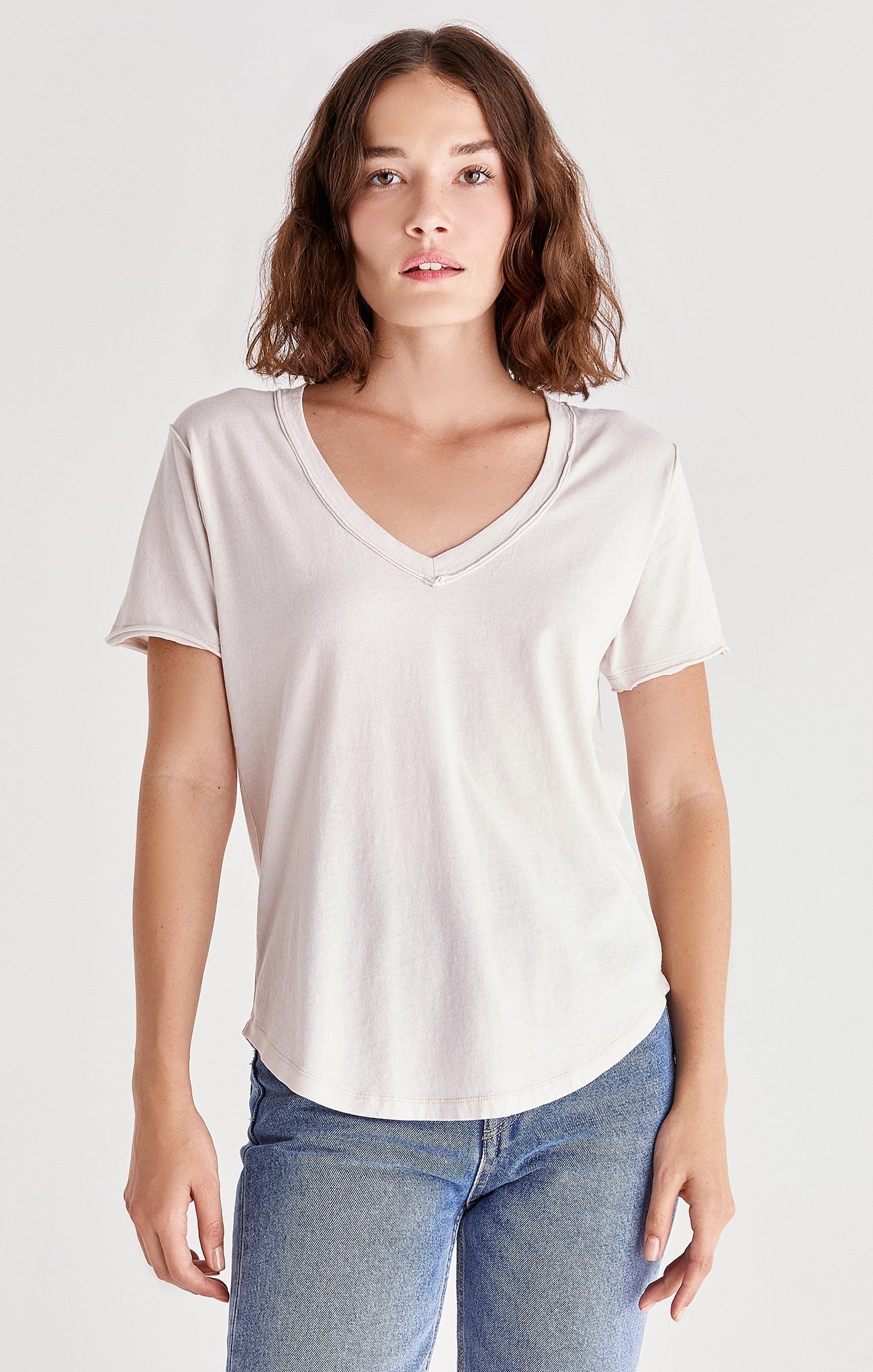 ZSUPPLY Organic Cotton V-Neck Tee - Pumice