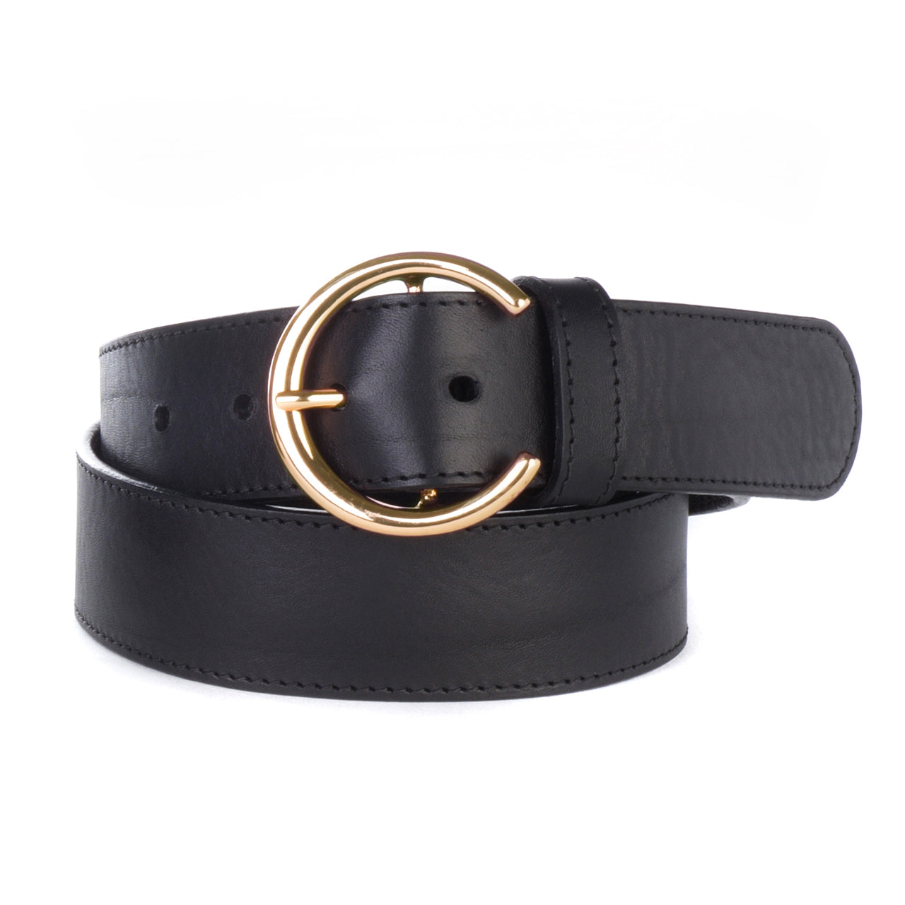 BRAVE Caprina Leather Belt - Black & Gold