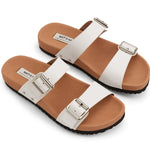 Load image into Gallery viewer, MATT &amp; NAT Ibaka Vegan Buckle Sandals - White
