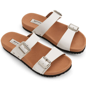 MATT & NAT Ibaka Vegan Buckle Sandals - White