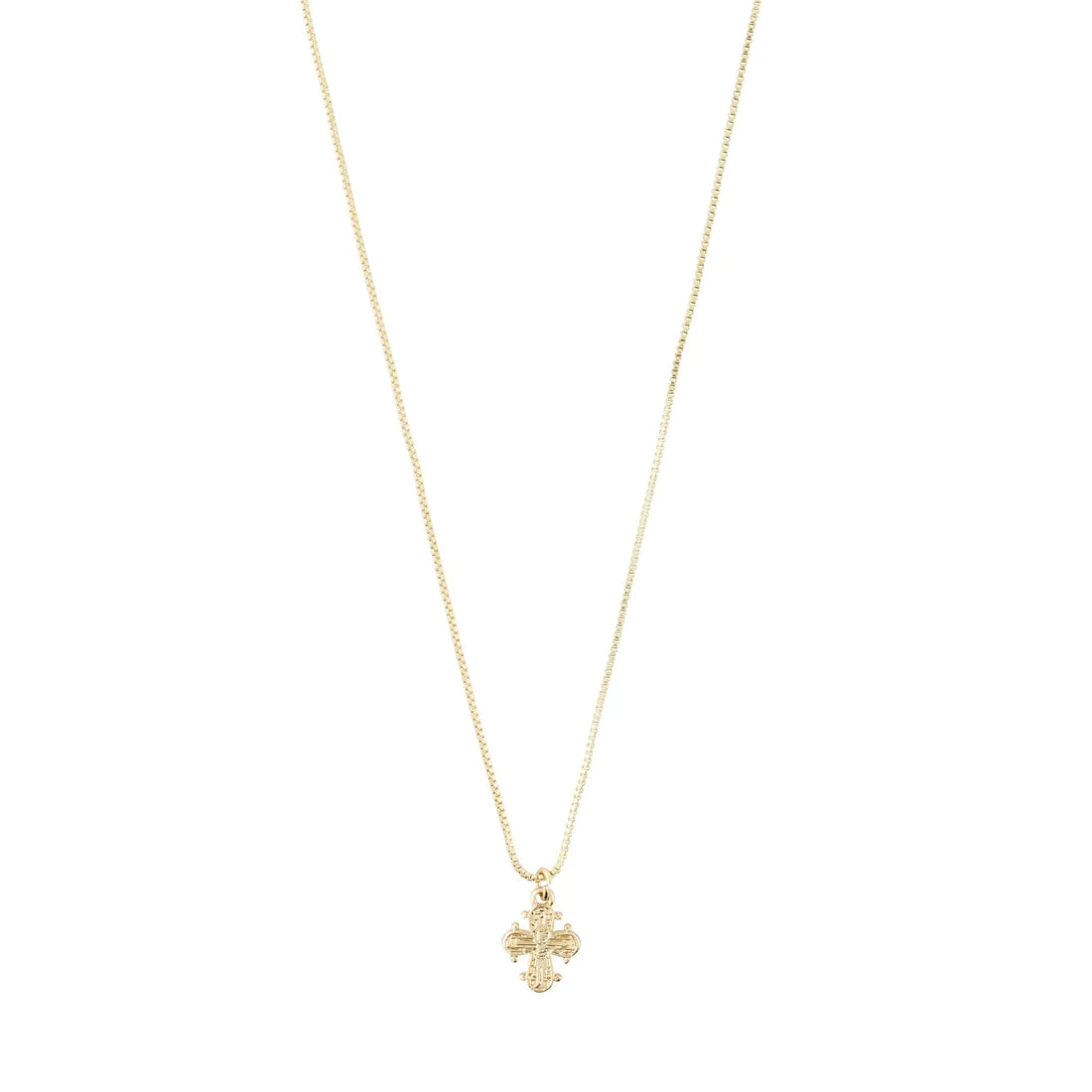 Gold chain necklace with dagmar pendant. 