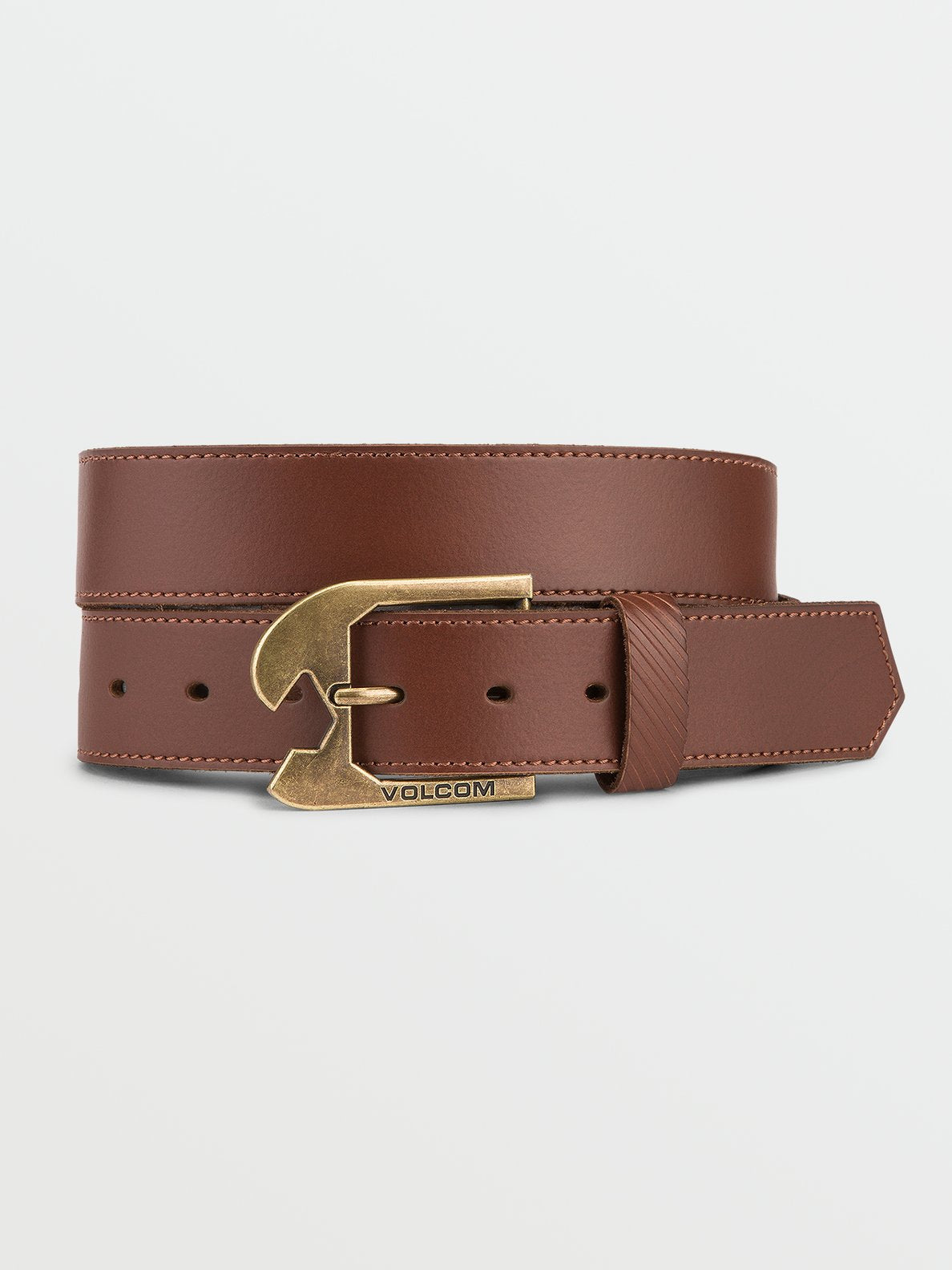 VOLCOM Skully Leather Belt - Brown