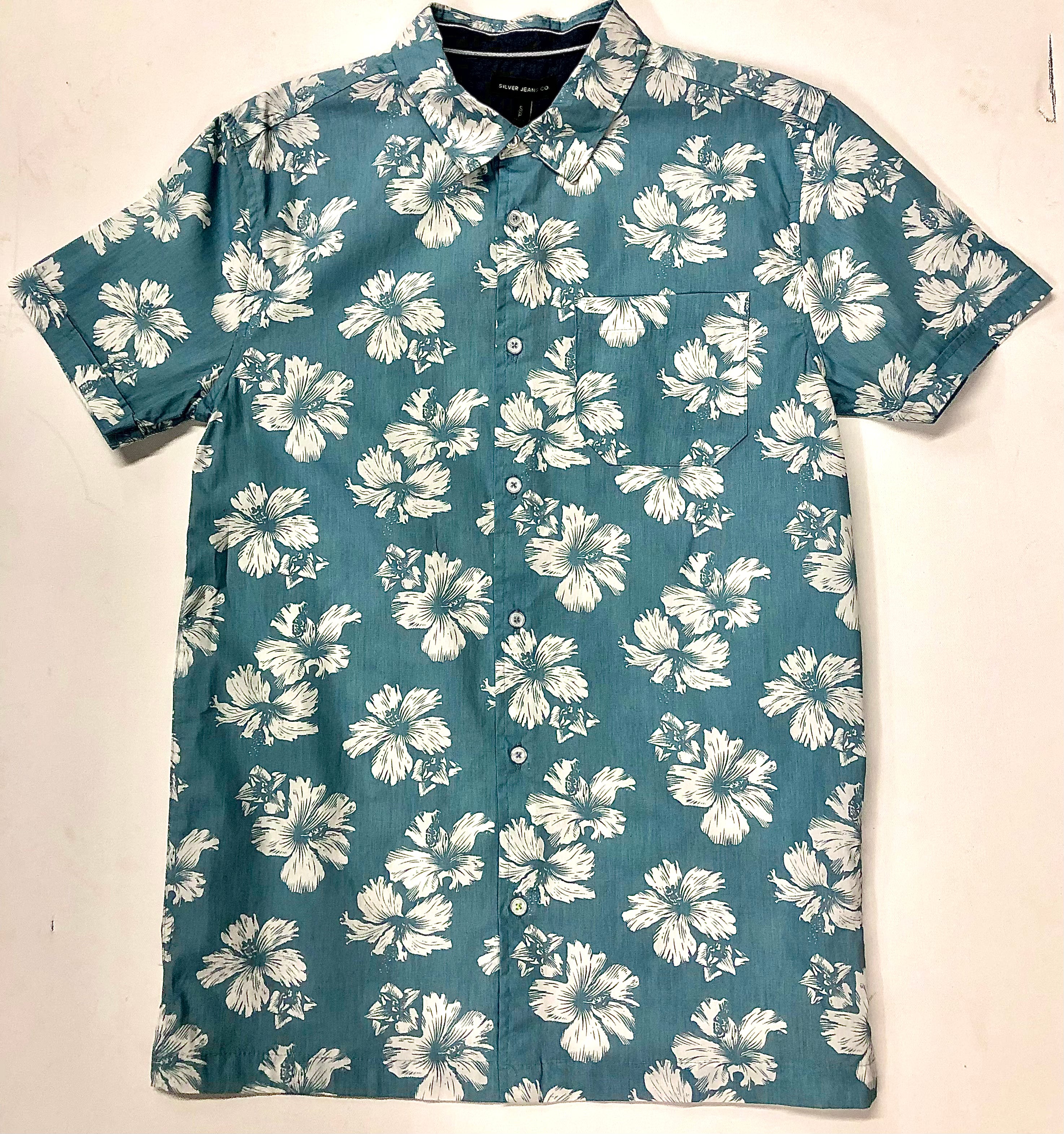 SILVER JEANS Mens' Floral Short Sleeve