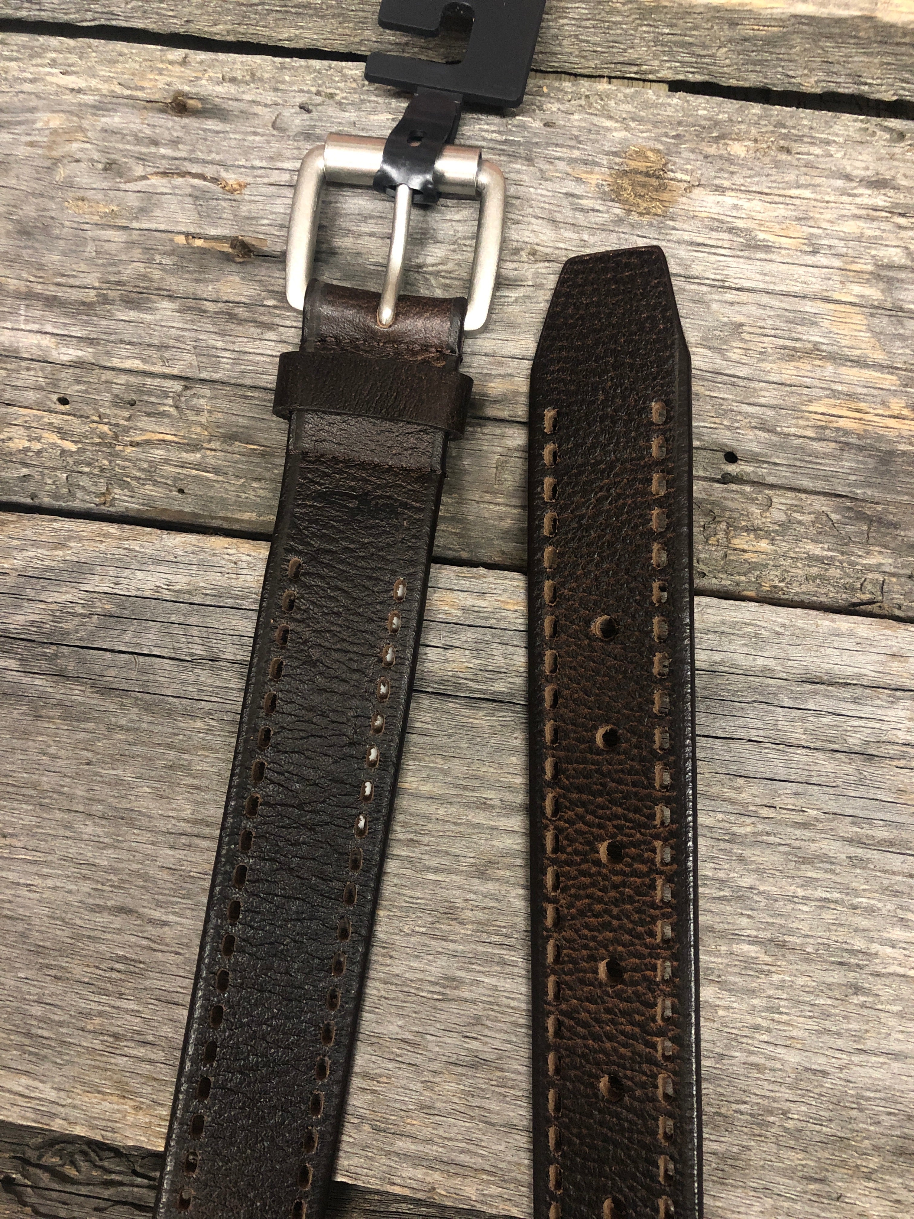 SILVER JEANS Rustic Brown Belt Perforated