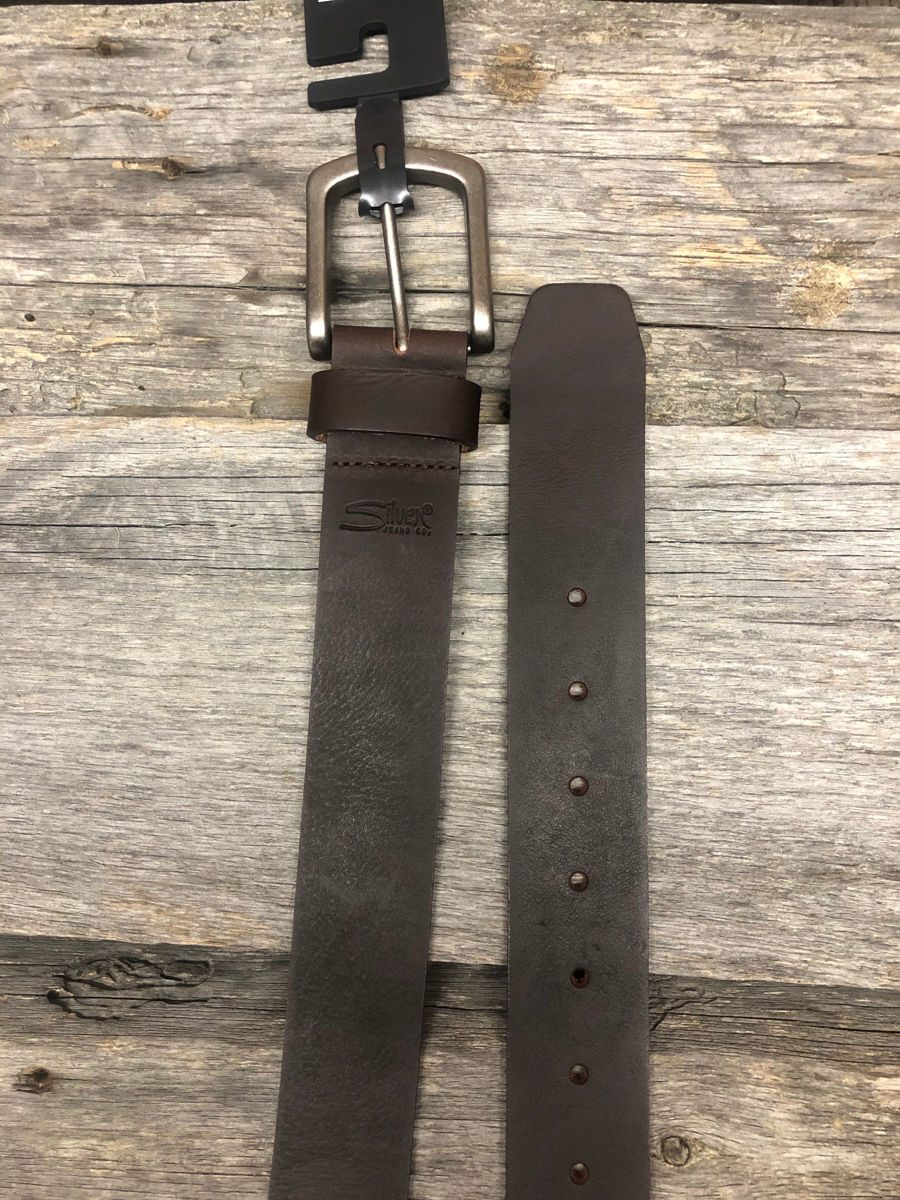 SILVER JEANS Brown Leather Belt