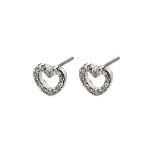 PILGRIM Edie Crystal Heart Stud Earrings