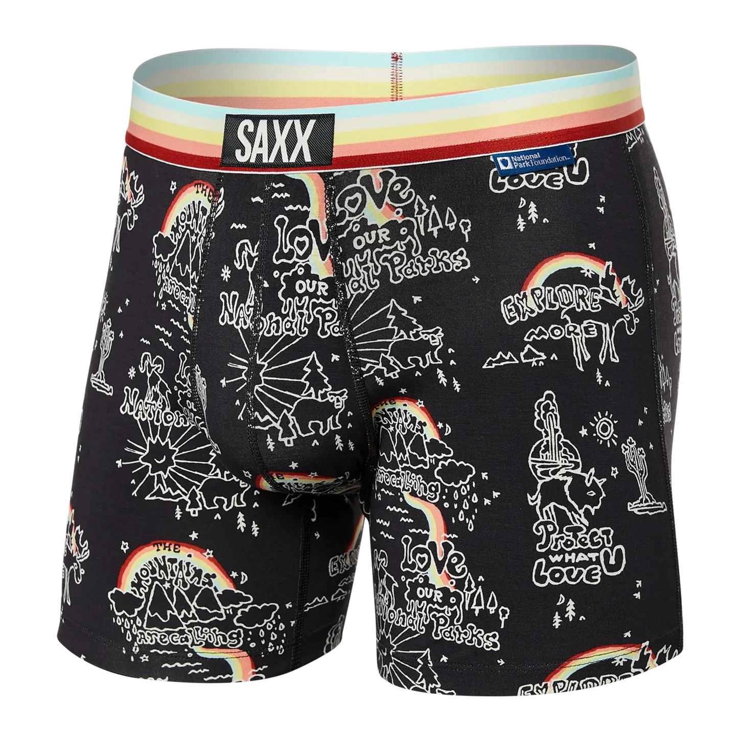 SAXX Vibe Boxer Brief - Park Wanderlust with Multi Wasitband